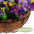 thumbnail image 5 of Lanytaeo Outdoor Artificial Hanging Flower Basket Fake Potted Plant Faux Flower Arrangement For Garden Balcony Patio Home Porch Outdoors Summer Purple, 5 of 8
