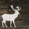thumbnail image 2 of Atelier B Art Studio 12x12 White Modern Wood Framed Museum Art Print Titled - Left Side Deer Silhouette on Wood, 2 of 4