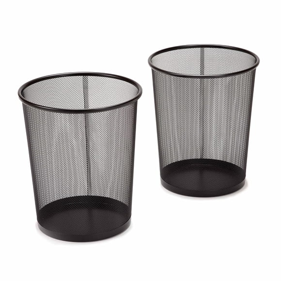 Seville Classics 2-Pack Steel Mesh Round Trashcan