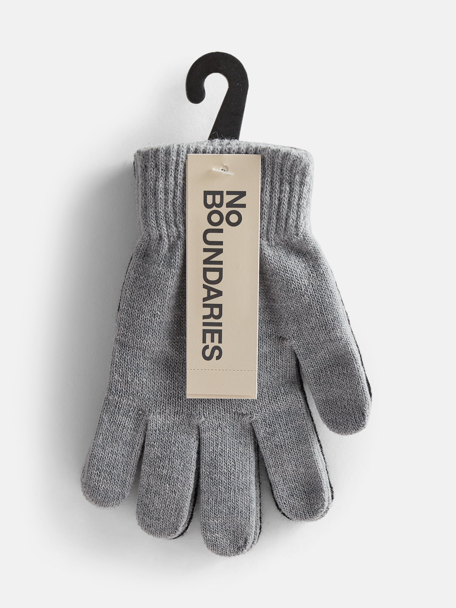 No Boundaries Women's Ribbed Knit Solid Gloves, 2 Pack