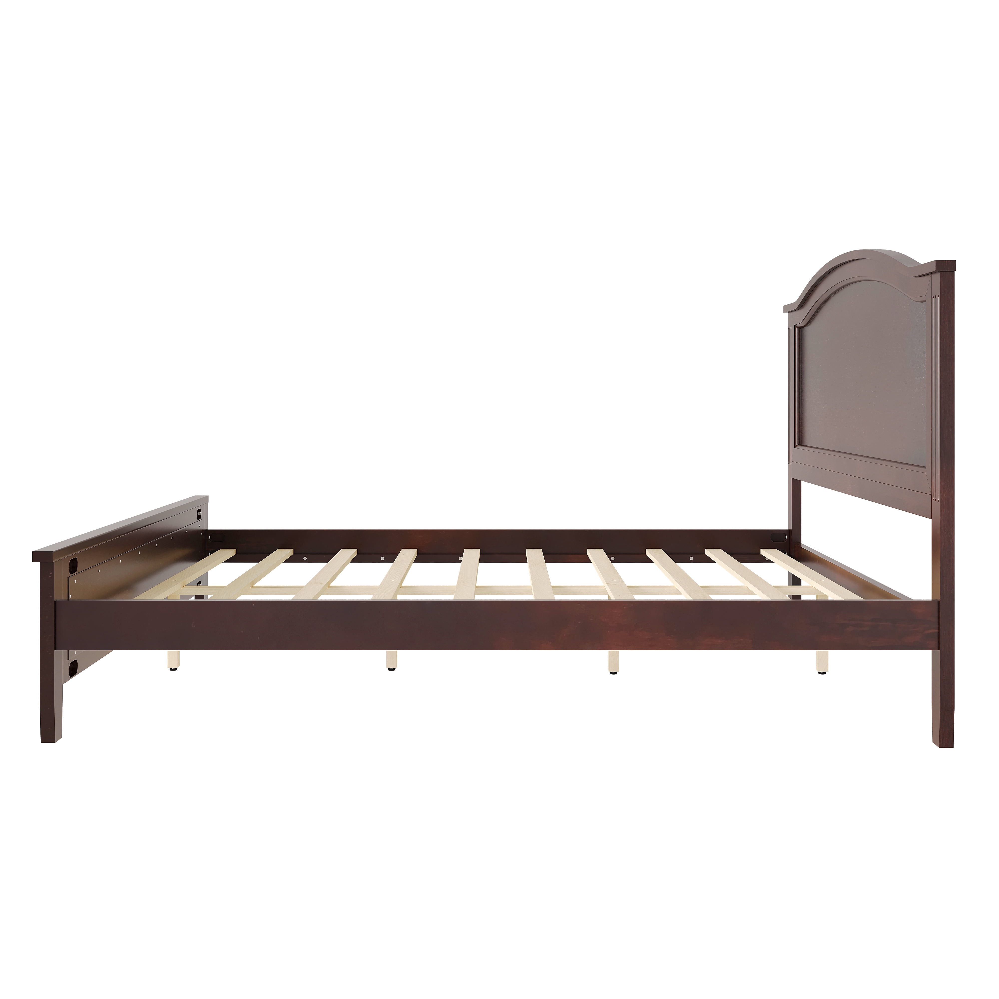 Euroco Wood King Size Wood Platform Bed, Espresso