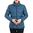 thumbnail image 5 of LEBONYARD Women's Trendy Zip-Up Hoodless Stand Collar Short Length Down Jacket Long Sleeve Solid Colored Pocket Ladies Winter Warm Puffer Jacket Coat, 5 of 6