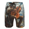 thumbnail image 3 of Cauagu Western Guitar Cowboy Print Men's Swim Trunks,Hawaiian Bathing Suit Swimsuits Beach Shorts with Pockets for Men Quick Dry Swimming Board Shorts-Small, 3 of 6