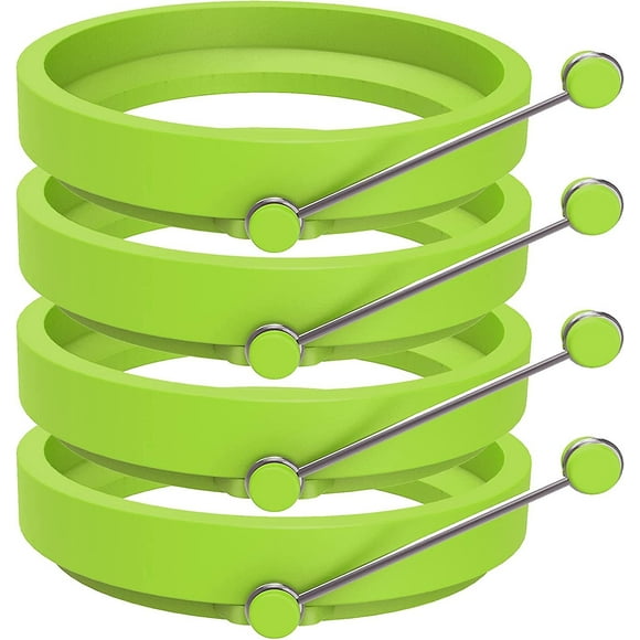 Silicone Egg Ring Pancake Molds Non-stick Pancake Molds 4-pack (blue)