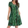thumbnail image 2 of DailyTrove Women's Palm Leaf Print Dress, Tropical Outerwear for Summer Beach Vacations Poolside Lounging, 2 of 6