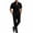 Black, variant on Men's Business Casual 2 Piece Suit Set, Short Sleeve Lapel Collar Button Down Shirt & High Waist Straight Leg Dress Pants, Loose Fit formal Daily office Outfit Brown
