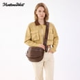 thumbnail image 4 of Montana West Crossbody Bag for Women Large Double Zipper Bum Bag with Adjustable Wide Strap, Coffee, 4 of 7