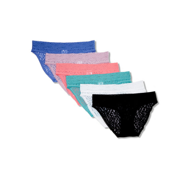 Secret Treasures Women's Lace Bikini Panties, 6-Pack