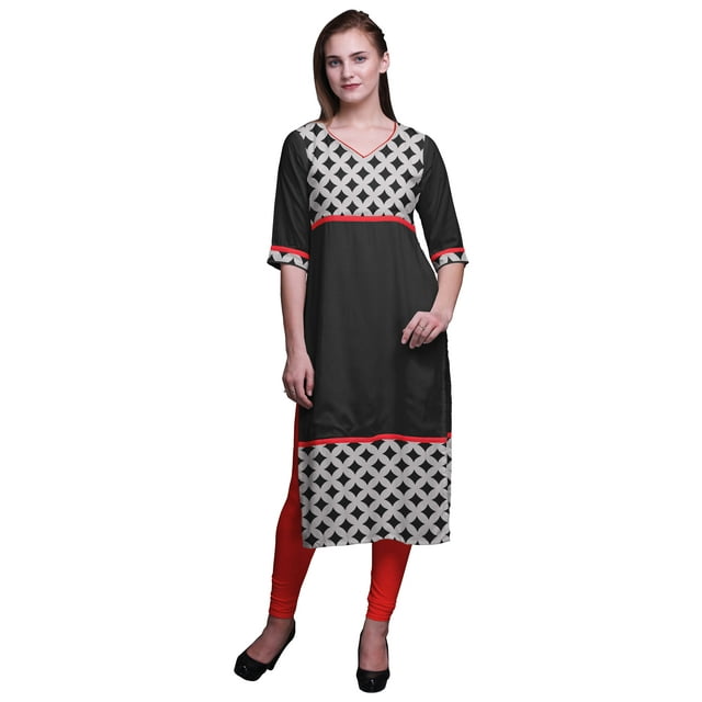Bimba Kurtis Droits à Panneaux pour Femmes Robe Kurti Longue Haut Indien Imprimé