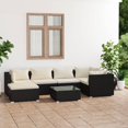 thumbnail image 1 of vidaXL 7 Piece Garden Lounge Set with Cushions Poly Rattan Black, 1 of 5