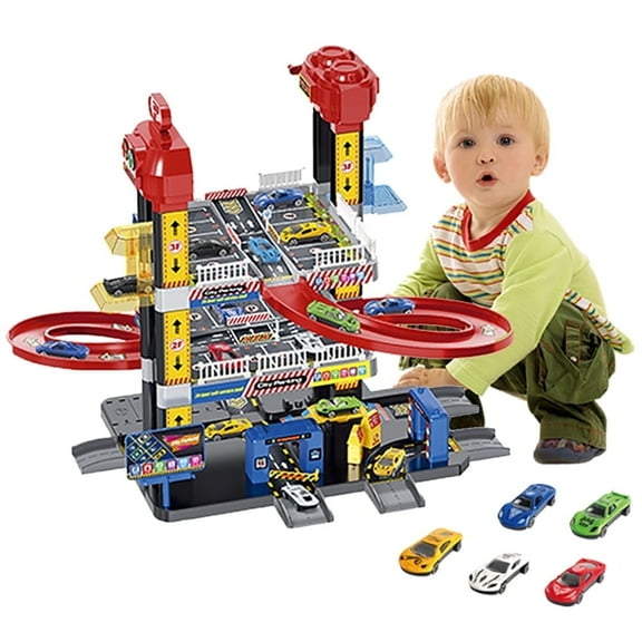 CONUSEA Car Garage Toy Kids Car Wheel Track Toy, Parking Adventure Toy, 1 pack