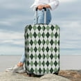 thumbnail image 7 of Honeii grey and green argyle Elastic Luggage Cover, featuring double-sided printing, is the ideal companion for travel, business trips, and daily use(not included suitcase )-Large, 7 of 7