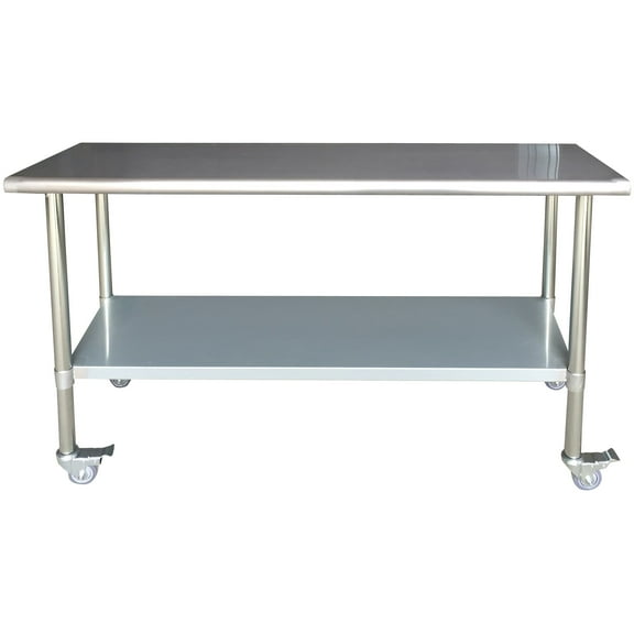 Sportsman Series Stainless Steel Worktable with Casters 24 x 72 inches