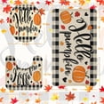 thumbnail image 2 of Autumn Hello Pumpkin Thanksgiving Bathroom Rug Set of 3, Fall Plaid Leaf 3 Pieces Bath Mats Set, No Silp Washable Cover Floor Rug Decorations for Kitchen Bathroom, 2 of 6