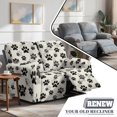 thumbnail image 3 of TSOVTHRID Paw Doodle White Print Recliner Loveseat Cover,Stretch Reclining Sofa Covers with Pockets, Loveseat Recliner Slipcovers Furniture Protector for Pets, 3 of 7