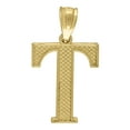 thumbnail image 2 of 10K Yellow Gold Unisex Nugget Ore Initial Charms Small Pendants | T, 2 of 2