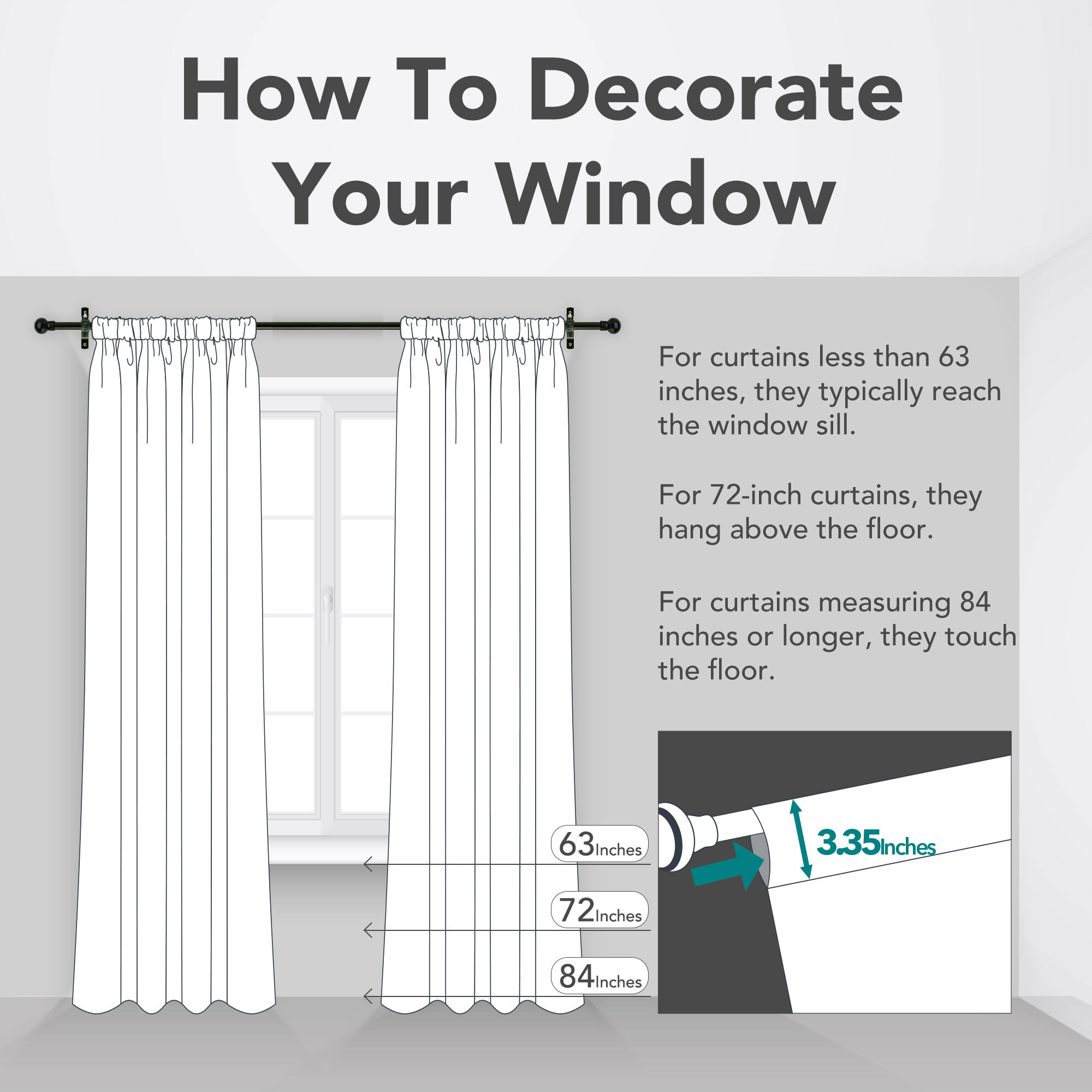 Deconovo Blackout Curtains, Black, 42x63 Inches, 2 Panels photo 7
