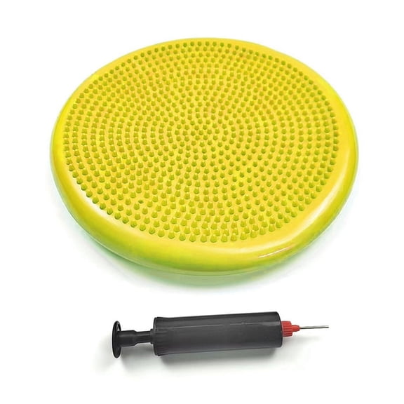 Yellow PVC Yoga Balance Mat, Inflatable Massage Cushion, Sports Fitness Balance Trainer