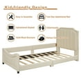 thumbnail image 4 of Bellemave Upholstered Twin Bed Frame, Twin Size Daybed Frame with Classic Stripe Shaped Headboard, Wood Twin Sofa Bed forBedroom (Beige), 4 of 8