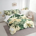 thumbnail image 3 of Manfei Rustic Flower Floral 7-Piece Bedding Comforter Set,Green Monstera Leaf King Bedding Sets,Tropical Plant Leaves Bed Sheets For Girl Teens,Luxury Bedroom Decor, 3 of 8
