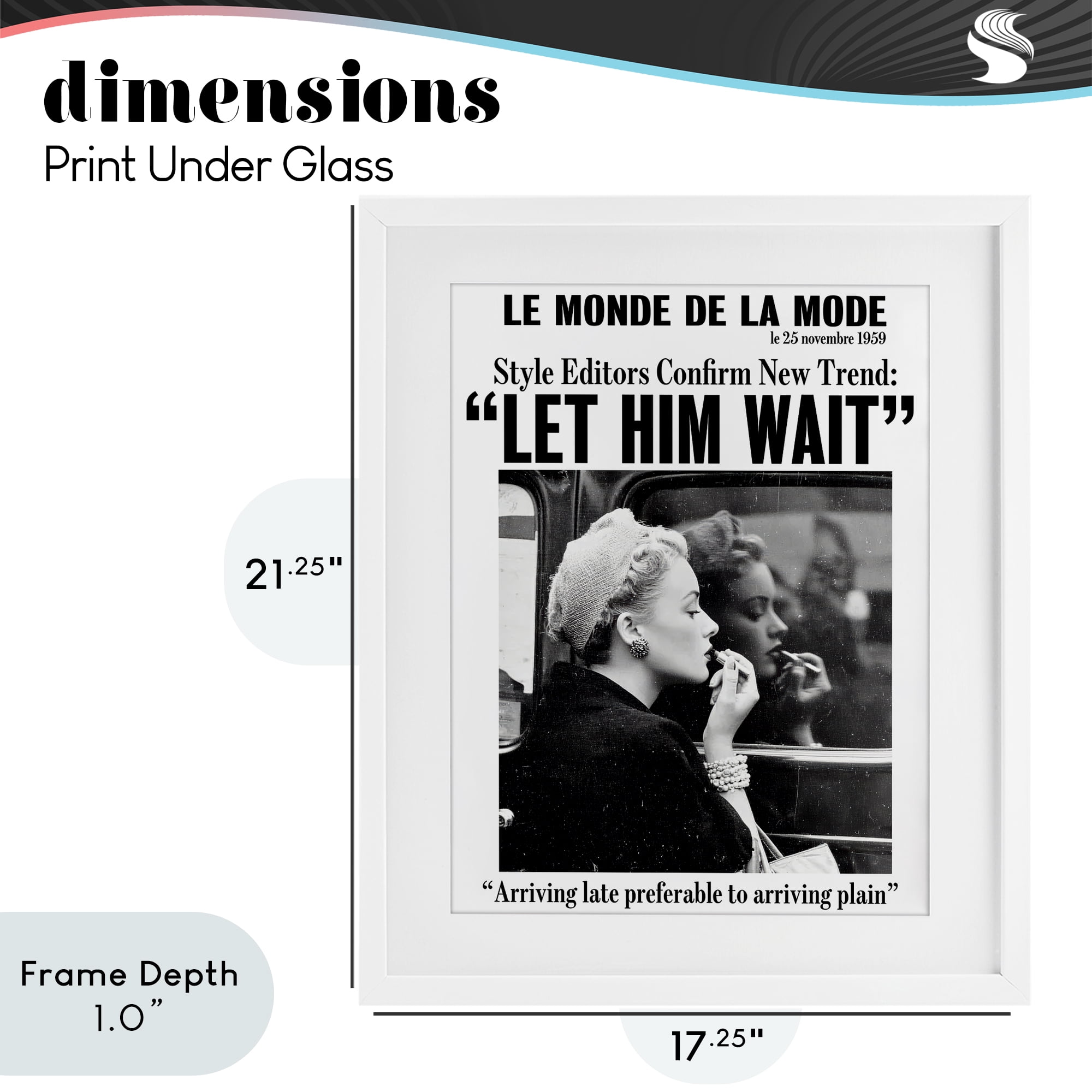 Stupell Industries Let Him Wait Advice White Framed Print Under Glass, design by Annabelle Hall