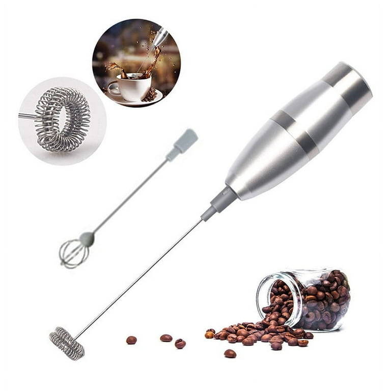 New Handheld Electric Whisk Drink Mixer 2 Spring Whisk Head One Touching  Battery Operated Whisk Perfect for Chocolate