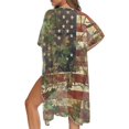 thumbnail image 5 of POLERO Casual Bikini Cover Up for Beach Polyester Quick Dry Long Kimono Swimsuit Cover Up Camo USA Flag Print, 5 of 6