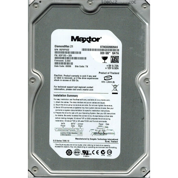 Maxtor Stm330as P N 9dp13g 326 F W 3 e 3gb Tk Seagate Walmart Com Walmart Com