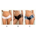 thumbnail image 4 of Pantalones cortos ajustados elásticos para mujer, Mini pantalones cortos de mezclilla, pantalones cortos rasgados, Tanga de cintura baja, ropa Prendas para la parte inferior del cuerpo Blanco L Jumpingount AP012050-03, 4 of 5