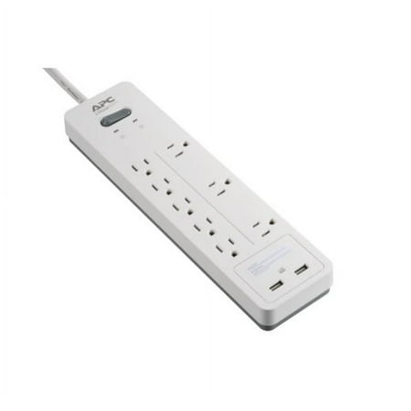 UPC: 0731304336204 | APC by Schneider Electric Home Office SurgeArrest 8 Outlets with 2 USB Charging Ports (5V 2.4A in total) 120V White White