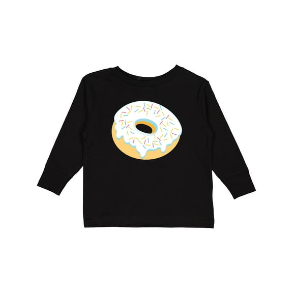 Inktastic White Donut with Sprinkles Boys or Girls Long Sleeve Toddler T-Shirt