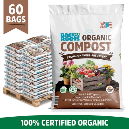 Back to the Roots Organic Compost Soil Amendment Pallet, 60 1 cu. ft. bags