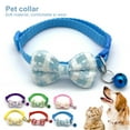 thumbnail image 2 of Trayknick Pet Cat Collar Plaid Pattern Decorative Adorable Pet Dogs Cat Breakaway Bow Collar with Bell for Small Dogs Yellow, 2 of 13