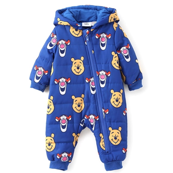 Disney Winnie Baby Girl Footed Pajamas Zip Up Sleepwear Warm One Piece Outfit Sizes 0-18M