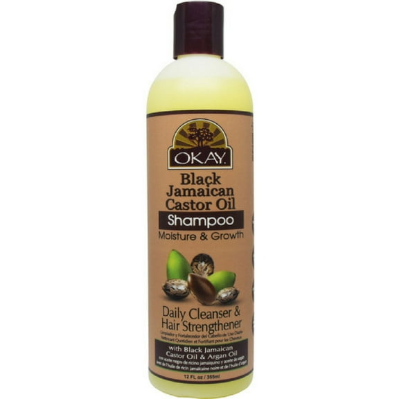 Okay Black Jamaican Castor Oil Moisture & Growth Shampoo 12 oz (Pack of 3)