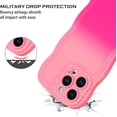 thumbnail image 4 of Designed for iPhone 13 Pro Max Case 6.7-Inch, Soft Silicone Gel Rubber Phone Cover, Cute Curly Wave Frame Shape Slim TPU Bumper Women Girly Shockproof Protective Case, Gradient Pink, 4 of 17