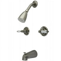 Two Handle Tub & Shower Faucet with Decor Lever Handle, Satin Nickel
