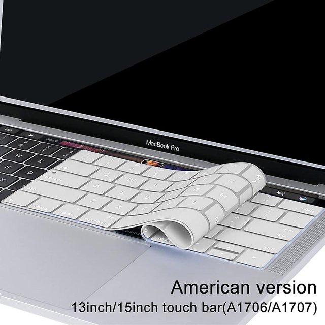 Protector de teclado ultradelgado compatible con Macbook Pro con barra táctil de 13/15 pulgadas (a1706 / A1707) Skin -us Layout oso de fresa Hogar