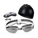 thumbnail image 4 of 5x Gafas de natación y gorro con estuche de almacenamiento Antirreflejo Antivaho Cómodas con clip nasal Tapones para los oídos Gafas de buceo para Gris, 4 of 8