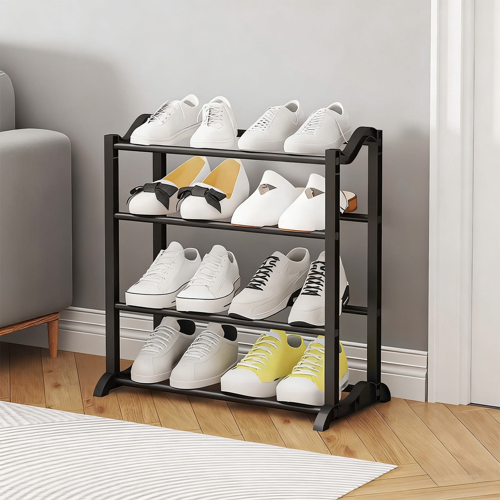 pstuiky Shoe Rack for Dormitory Home Doorway Multi Layer Fast Assembly Easy Storage 19.9X17.7X9.6 Inches Shoe Rack for Entryway