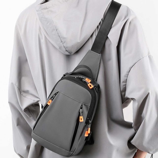 Sac Bandoulière pour Hommes et Femmes / Sac de Poitrine Sac à Bandoulière avec Trou pour Écouteurs / Petit Sac de Voyage pour la Randonnée, le Vélo et l'Usage Quotidien / Sangle Ajustable pour Téléphone, Portefeuille et Tablette