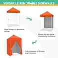 thumbnail image 5 of INTER HUT 5x5 Outdoor Pop up Canopy Gazebo with 4 Removable Sidewalls, Instant Easy Set up Outdoor Canopy Commercial Sun Shelter with Carry Bag, Orange, 5 of 10