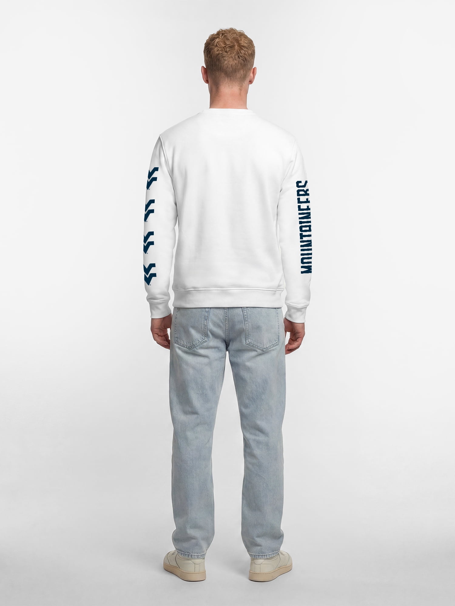 West Virginia Mountaineers Reebok Mens White Crew Sweatshirt