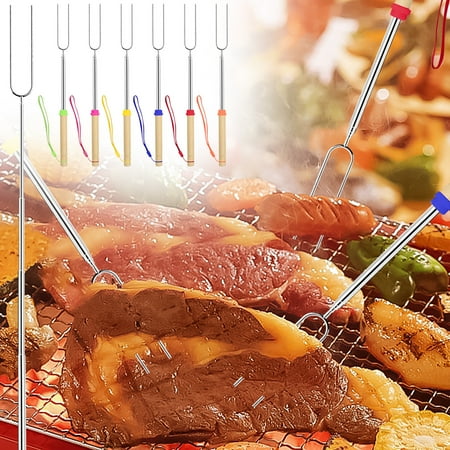 

Hengtai Marshmallow Roasting Sticks 31.5Inch Telescopic Barbecue Forks Retractable Stainless Steel BBQ Forks 6pcs Silver
