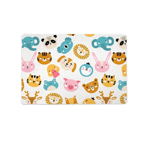 Cute Animal Faces Pattern Mat Rectangle -Image by Shutterstock,