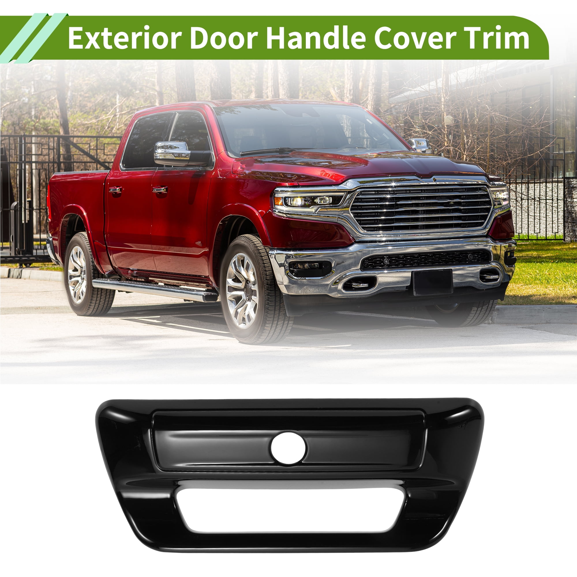 Unique Bargains Car Door Handle Cover Black for Dodge for Ram 1500 2500 3500 19-25