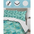 thumbnail image 4 of Teal Geometric Twin Size Down Alternative Comforter, Lightweight Comforter Quilt Bedding Set with Pillow Shams Modern Morocco Abstract Art All Seasons Bed Comforter Duvet Insert 68"x86", 4 of 7