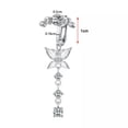 thumbnail image 4 of K-KED Women Fake Navel Belly Ring Non Piercing CZ Dangle Clip on Belly Button Ring-8, 4 of 9