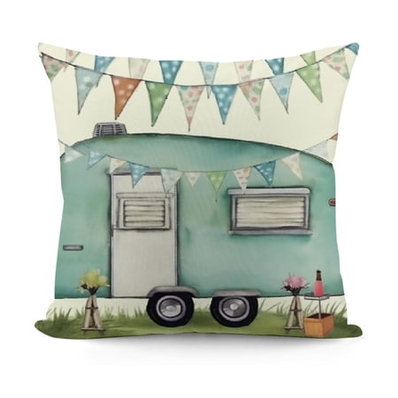 YINGXI , Happy Camper Decor Cozy Pillow Covers for Camping Enthusiasts Perfect Gifts and Stylish Camping Decor for Your Camper 12x12in