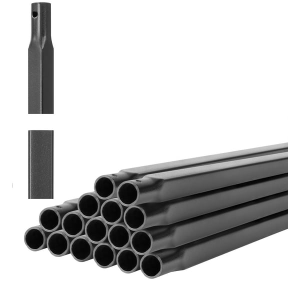 KFFKFF Stair Balusters Set of 16, 44-Inch Robust Carbon Steel Staircase Balusters, Half-Inch Indoor Square Metal Railing, Resistant to Corrosion Hollow Deck Railing, Pre-Punched Holes